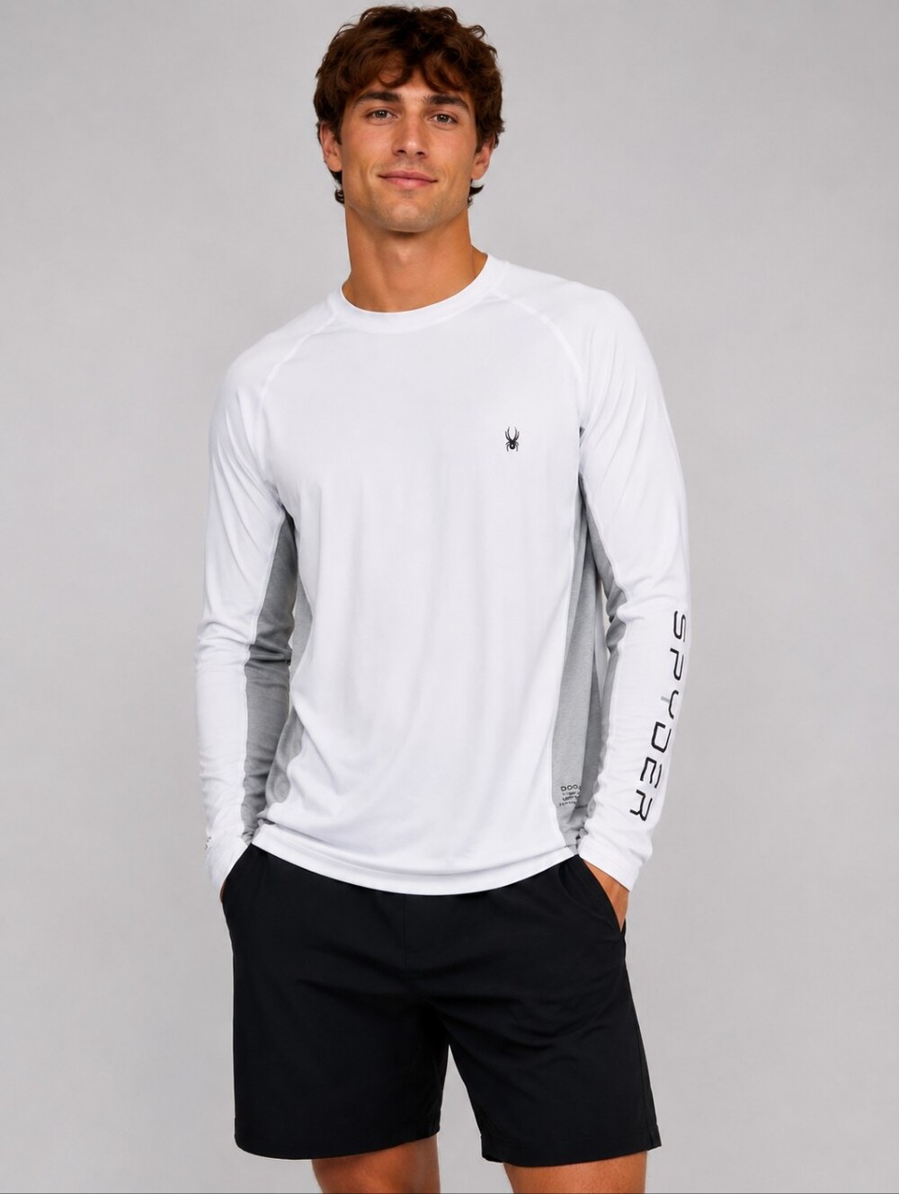 Spyder Swim Men’s White Long Sleeve Rash Guard Size Medium New With Tag